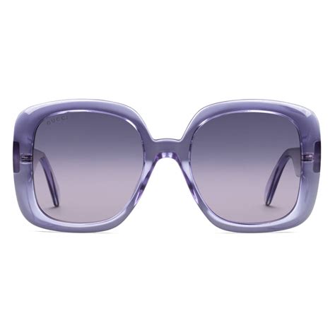 purple clear gucci sunglasses.